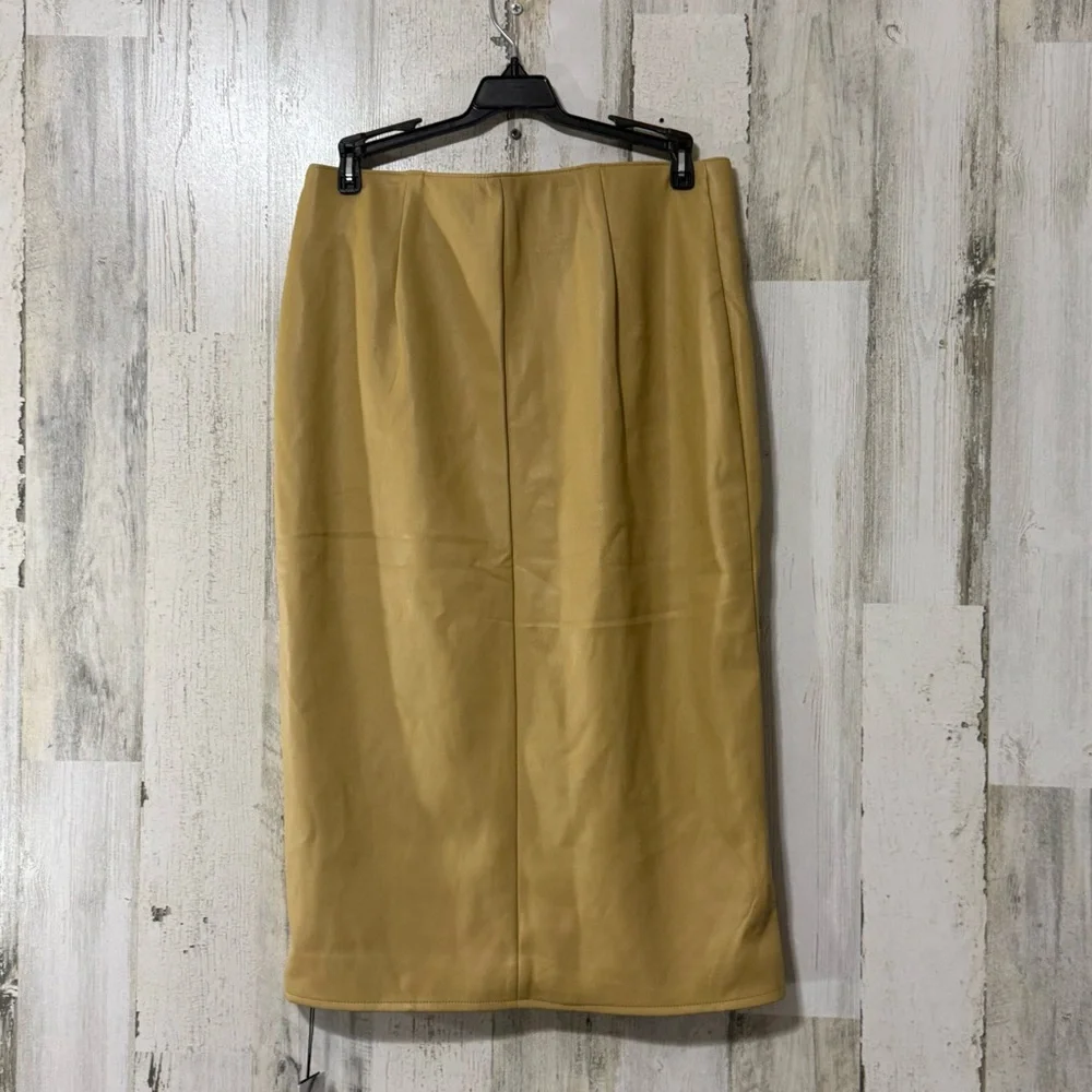 LuLaRoe Tan Soft Faux Leather Pencil Skirt